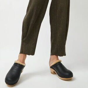 No.6 Dakota Shearling Clog on Mid Heel
